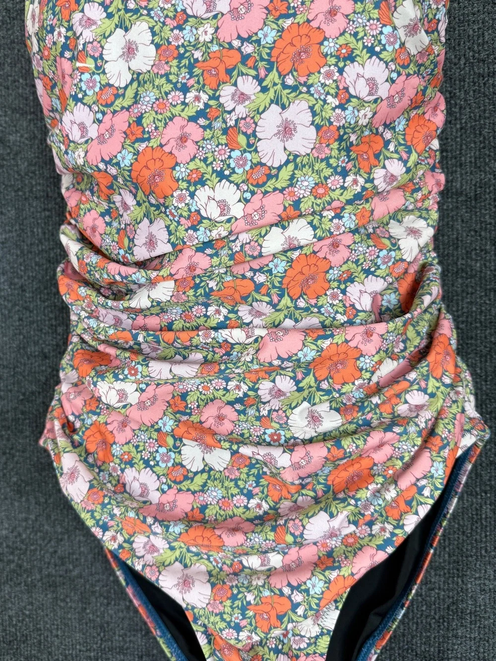 J.Crew Liberty Meadow Song One Shoulder Ruched One Piece Swimsuit Floral Size 4